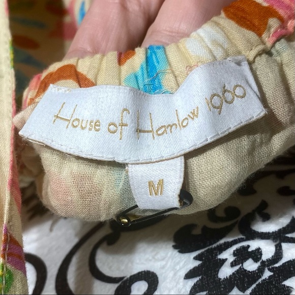 House of Harlow 1960 NWT Tiered Print Maxi Dress Medium with Tie Back - Picture 6 of 7